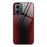 For Xiaomi Redmi Note 11E Texture Gradient Glass TPU Phone Case(Red)