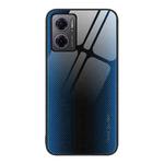 For Xiaomi Redmi Note 11E Texture Gradient Glass TPU Phone Case(Blue)