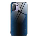 For Xiaomi 11T Pro Texture Gradient Glass TPU Phone Case(Blue)