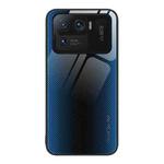 For Xiaomi Mi 11 Ultra Texture Gradient Glass TPU Phone Case(Blue)