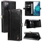 For Samsung Galaxy S20 FE / S20 FE 5G GQUTROBE RFID Blocking Oil Wax Leather Phone Case(Black)