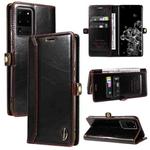 For Samsung Galaxy S20 Ultra GQUTROBE RFID Blocking Oil Wax Leather Phone Case(Brown)