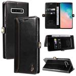 For Samsung Galaxy S10 GQUTROBE RFID Blocking Oil Wax Leather Phone Case(Black)