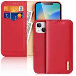 For iPhone 14 Plus DUX DUCIS Hivo Series Cowhide + PU + TPU Leather Case (Red)