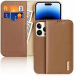 For iPhone 14 Pro DUX DUCIS Hivo Series Cowhide + PU + TPU Leather Case(Brown)