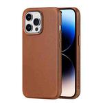 For iPhone 14 Pro Max DUX DUCIS NAPLES Series Genuine Leather MagSafe Magnetic Phone Case (Brown)