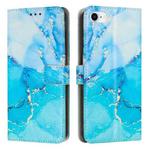 Painted Marble Pattern Leather Phone Case For iPhone 7/8(Blue Green)