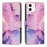 For iPhone 11 Painted Marble Pattern Leather Phone Case (Purple)