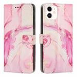 For iPhone 11 Painted Marble Pattern Leather Phone Case (Rose Gold)