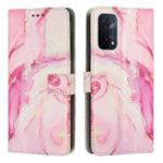 For OPPO A54 5G/A74 5G/A93 5G Painted Marble Pattern Leather Phone Case(Rose Gold)