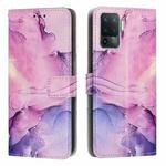 For OPPO A94 5G/A94 4G/A95 5G/F19 Pro+ 5G/Reno5 Z 5G/F19 Pro 4G/Reno5 F 4G/Reno5 Lite Painted Marble Pattern Leather Phone Case(Purple)