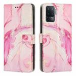 For OPPO A94 5G/A94 4G/A95 5G/F19 Pro+ 5G/Reno5 Z 5G/F19 Pro 4G/Reno5 F 4G/Reno5 Lite Painted Marble Pattern Leather Phone Case(Rose Gold)