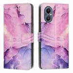 For OPPO A96 5G/Reno7 Z/OnePlus Nord N20 5G Painted Marble Pattern Leather Phone Case(Purple)