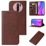 For Xiaomi Redmi 9 Prime Magnetic Closure Leather Phone Case(Brown)