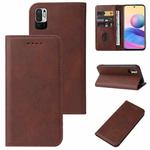 For Xiaomi Redmi 10 5G Magnetic Closure Leather Phone Case(Brown)