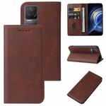 For Xiaomi Redmi K50 Magnetic Closure Leather Phone Case(Brown)