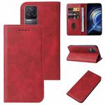 For Xiaomi Redmi K50 Magnetic Closure Leather Phone Case(Red)