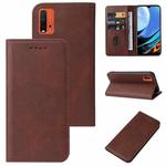 For Xiaomi Redmi 9 Power India Magnetic Closure Leather Phone Case(Brown)