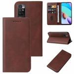 For Xiaomi Redmi Note 11 4G Magnetic Closure Leather Phone Case(Brown)