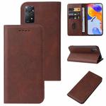 For Xiaomi Redmi Note 11 Pro 5G Magnetic Closure Leather Phone Case(Brown)