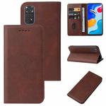 For Xiaomi Redmi Note 11S Magnetic Closure Leather Phone Case(Brown)