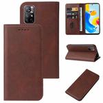 For Xiaomi Redmi Note 11S 5G Magnetic Closure Leather Phone Case(Brown)