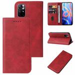 For Xiaomi Redmi Note 11T 5G Magnetic Closure Leather Phone Case(Red)