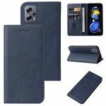 For Xiaomi Redmi Note 11T Pro+ Magnetic Closure Leather Phone Case(Blue)