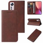 For Xiaomi 12 Magnetic Closure Leather Phone Case(Brown)