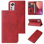 For Xiaomi 12 Magnetic Closure Leather Phone Case(Red)