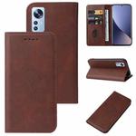 For Xiaomi 12 5G Magnetic Closure Leather Phone Case(Brown)