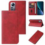 For Xiaomi 12 Pro Dimensity Magnetic Closure Leather Phone Case(Red)