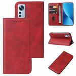 For Xiaomi 12X Magnetic Closure Leather Phone Case(Red)