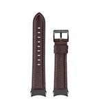 For Samsung Galaxy Watch4 40mm / 44mm First Layer Leather Sewing Thread Watch Band(Dark Brown)