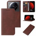 For Xiaomi 12S Ultra Magnetic Closure Leather Phone Case(Brown)