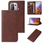 For Xiaomi Mi 11 Pro Magnetic Closure Leather Phone Case(Brown)