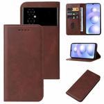 For Xiaomi Poco M4 5G Magnetic Closure Leather Phone Case(Brown)