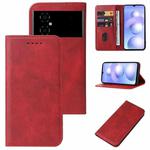 For Xiaomi Poco M4 5G Magnetic Closure Leather Phone Case(Red)