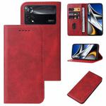 For Xiaomi Poco X4 Pro 5G Magnetic Closure Leather Phone Case(Red)