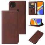 For Xiaomi Redmi 9C Magnetic Closure Leather Phone Case(Brown)