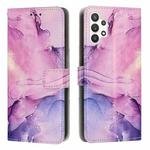 For Samsung Galaxy A13 4G Painted Marble Pattern Leather Phone Case(Purple)