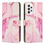 For Samsung Galaxy A23 Painted Marble Pattern Leather Phone Case(Rose Gold)