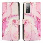 For Samsung Galaxy S20 FE Painted Marble Pattern Leather Phone Case(Rose Gold)