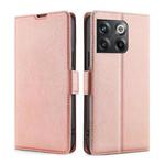 For OnePlus Ace Pro 5G Ultra-thin Voltage Side Buckle Horizontal Flip Leather Phone Case(Rose Gold)