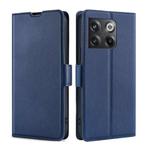 For OnePlus Ace Pro 5G Ultra-thin Voltage Side Buckle Horizontal Flip Leather Phone Case(Blue)