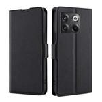 For OnePlus Ace Pro 5G Ultra-thin Voltage Side Buckle Horizontal Flip Leather Phone Case(Black)