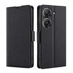 For Asus Zenfone 9 Ultra-thin Voltage Side Buckle Horizontal Flip Leather Phone Case(Black)
