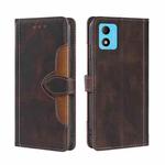 For TCL 305i Skin Feel Magnetic Buckle Leather Phone Case(Brown)