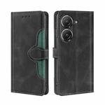 For Asus Zenfone 9 Skin Feel Magnetic Buckle Leather Phone Case(Black)