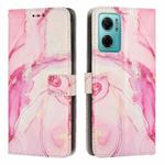 For Xiaomi Redmi Note 11E/Redmi 10 5G 2022/Poco M4 5G/Redmi 10 Prime+ 5G India Painted Marble Pattern Leather Phone Case(Rose Gold)